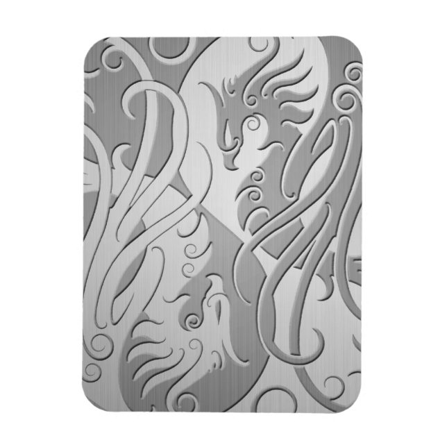 Magnet Flexible Yin Yang Phoenix en acier inoxydable (Vertical)