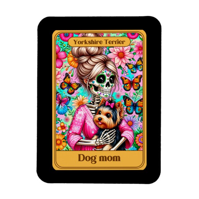 Magnet Flexible Yorkshire Terrier Chien Maman Tarot Carte Magnat (Vertical)