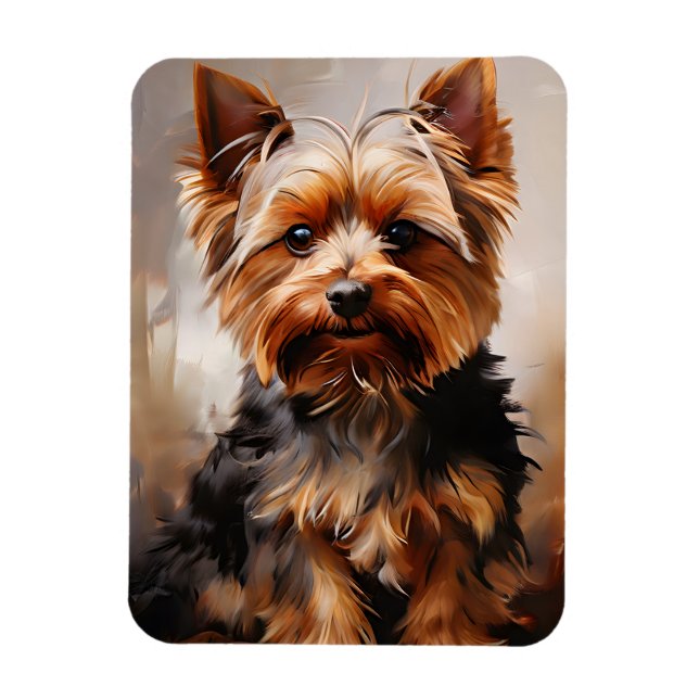 Magnet Flexible Yorkshire Terrier Realisme Art Portrait (Vertical)