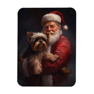 Magnet Flexible Yorkshire Terrier Santa Claus Festive Noël