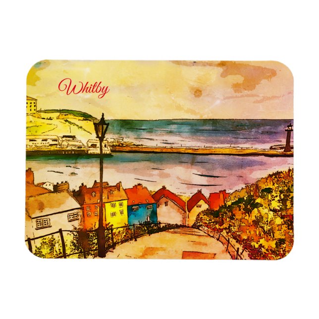 Magnet Flexible Yorkshire Whitby 199 Etapes Art original (Horizontal)
