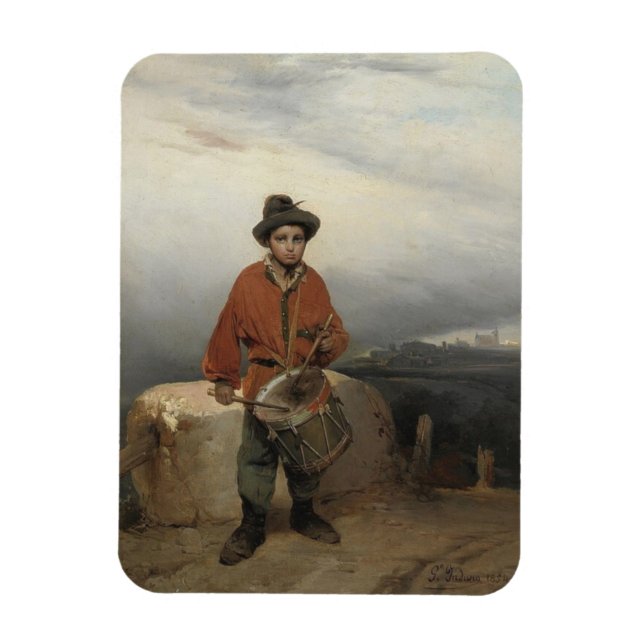 Magnet Flexible Young Drummer Boy (par Gerolamo Induno) (Vertical)