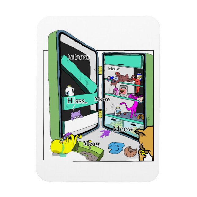 Magnet Flexible Yum-yum kitty cat (Vertical)