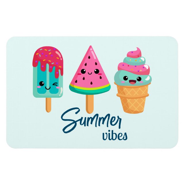 Magnet Flexible Yummy Ice Cream Trio Vibe été (Horizontal)