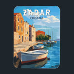 Magnet Flexible Zadar Croatie Travel Art Vintage<br><div class="desc">Zadar design de déplacement vectoriel rétro. Zadar,  ville située sur la côte dalmate de Croatie,  est connue pour les ruines romaines et vénitiennes de sa vieille ville péninsulaire.</div>