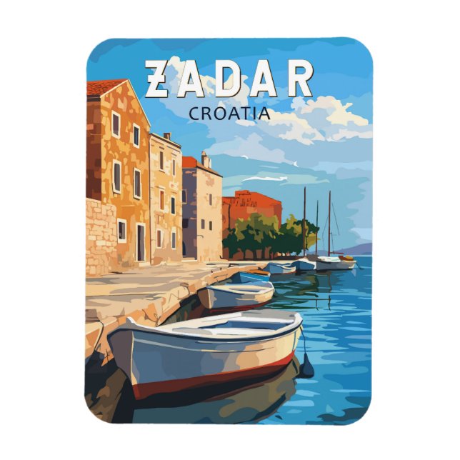 Magnet Flexible Zadar Croatie Travel Art Vintage (Vertical)