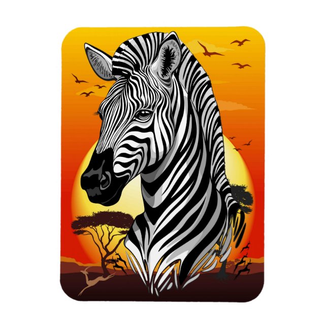 Magnet Flexible Zebra African Savanna Wild Animal (Vertical)
