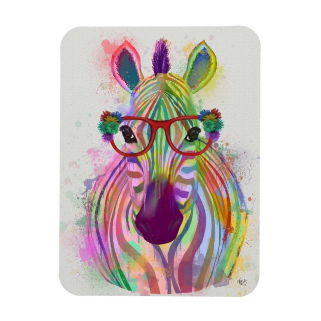 Magnet Flexible Zebra Rainbow Splash (Vertical)