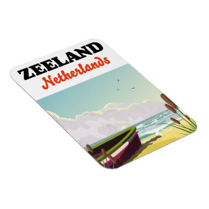 Magnet Flexible Zeeland Netherlands beach travel poster