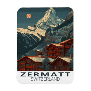 Magnet Flexible Zermatt Matterhorn Vintage voyage