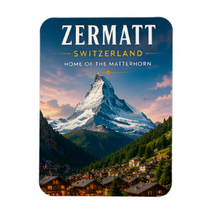 Magnet Flexible 🏔️ Zermatt Suisse Décoration de voyage Matterhorn