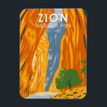 Magnet Flexible Zion National Park Utah The Narrows Vintage<br><div class="desc">Design d'illustration vectorielle de Sion. Le parc est une réserve naturelle du sud-ouest de l'Utah qui se distingue par les falaises rouges abruptes de Zion Canyon.</div>