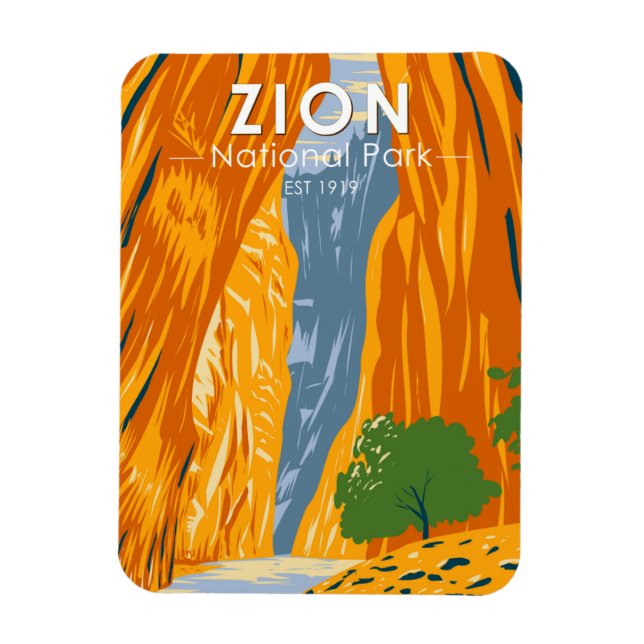 Magnet Flexible Zion National Park Utah The Narrows Vintage (Vertical)
