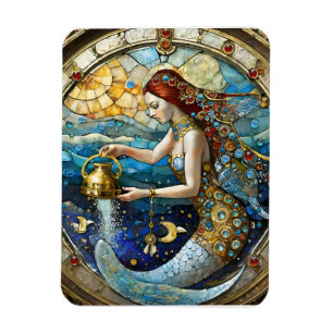 Magnet Flexible Zodiac - Aquarius La Sirène Du Porteur D'Eau