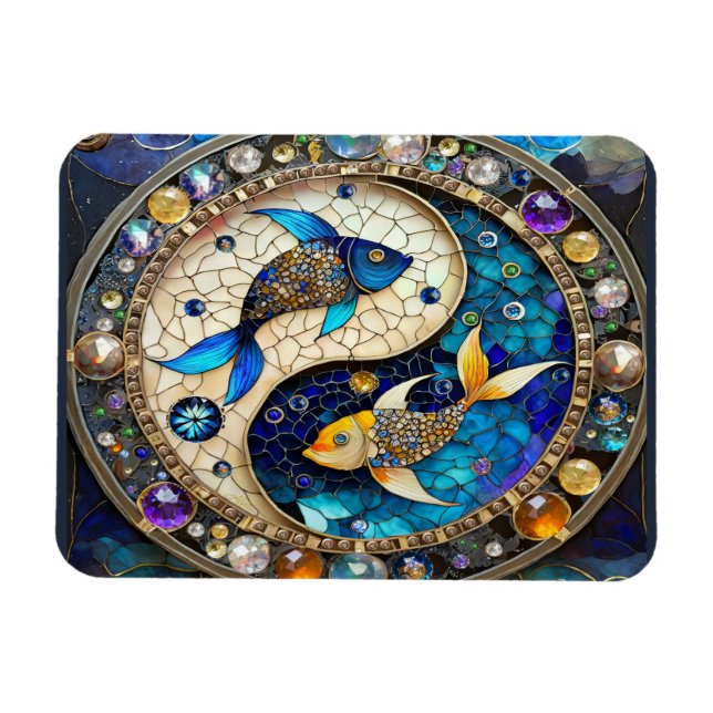 Magnet Flexible Zodiaque - Poissons Yin et Yang (Horizontal)