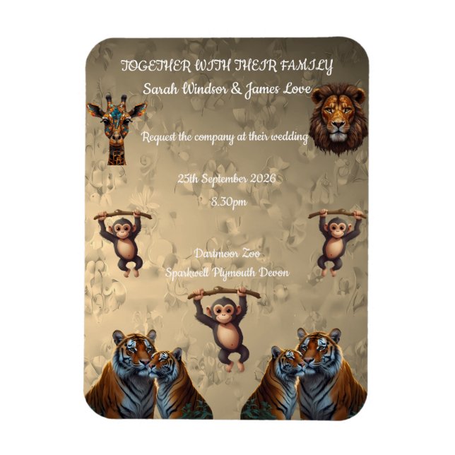 Magnet Flexible Zoo Mariage amusant (Vertical)