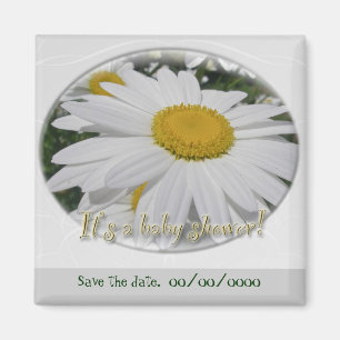 Magnet floral Save the Date Baby Shower Marguerite