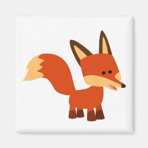 Magnet Fox de caricature Astute mignonne