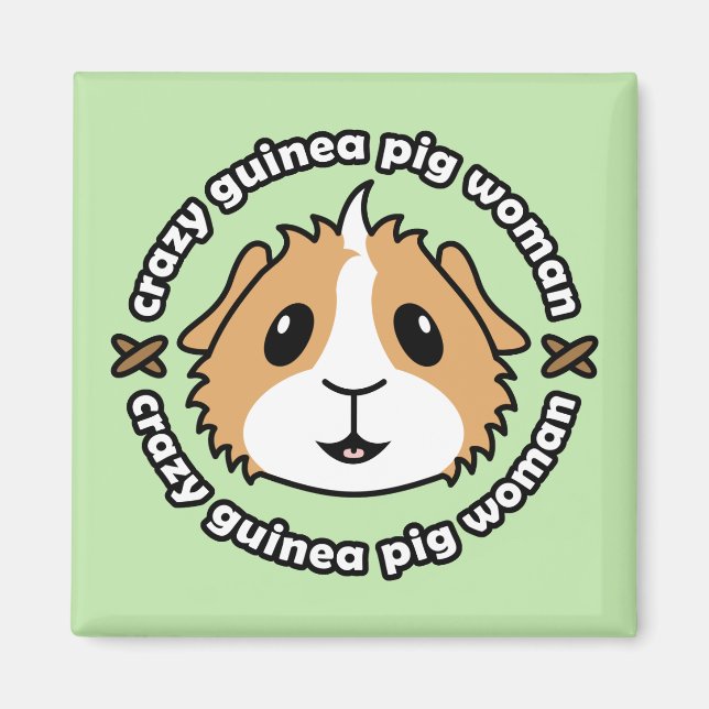 Magnet frigo Femme de porc de Guinée fou (Devant)