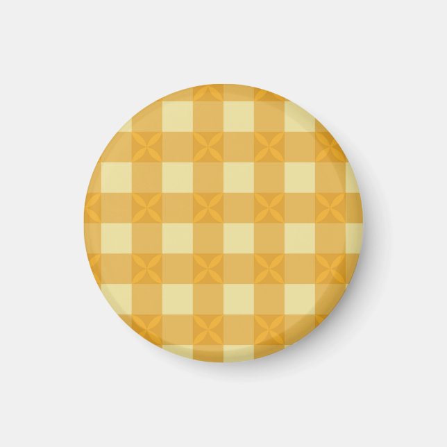 Magnet Gingham Jaune & Pétales Jaunes (Devant)