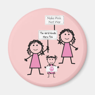 Magnet Girly rose drôle
