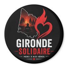 Magnet "Gironde Solidaire 2026" – Merci à nos héro