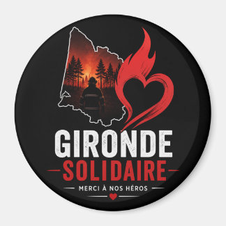 Magnet "Gironde Solidaire 2026" – Merci à nos héro