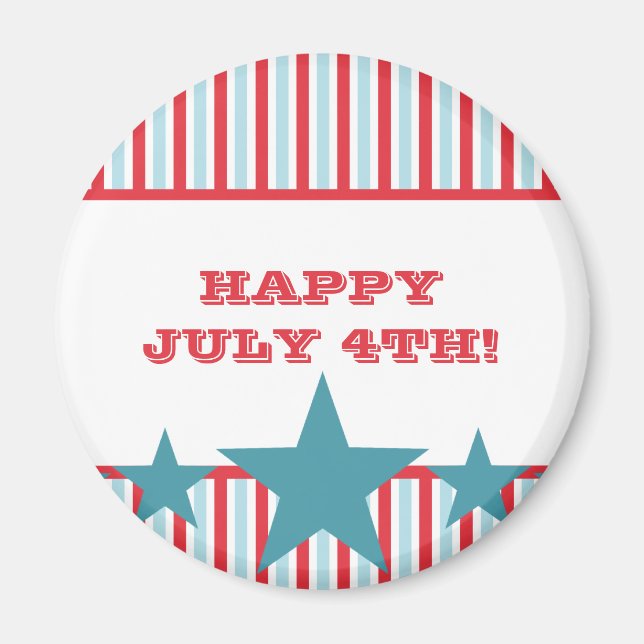 Magnet Gras d'étoiles et de bandes (Devant)