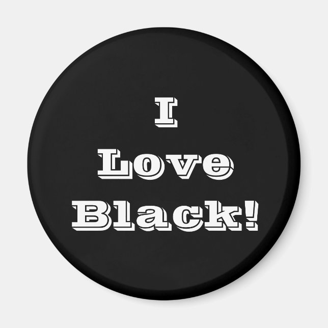 Magnet I Love Black (Devant)
