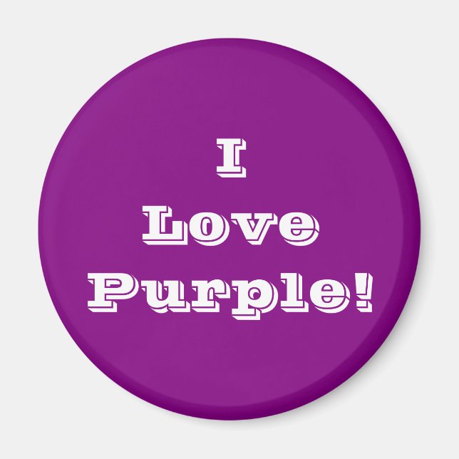 Magnet I Love Purple (Devant)