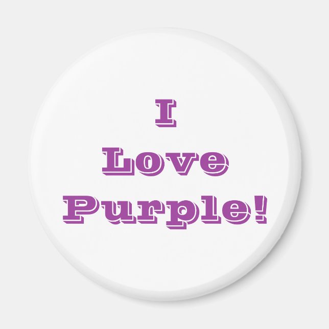 Magnet I Love Purple (Devant)