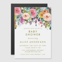 |MAGNET| Invitation Baby shower floral peint