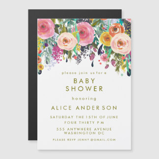 |MAGNET| Invitation Baby shower floral peint