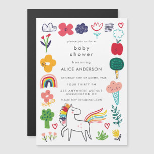 MAGNET Invitation de Baby Shower Mignonne et Dou