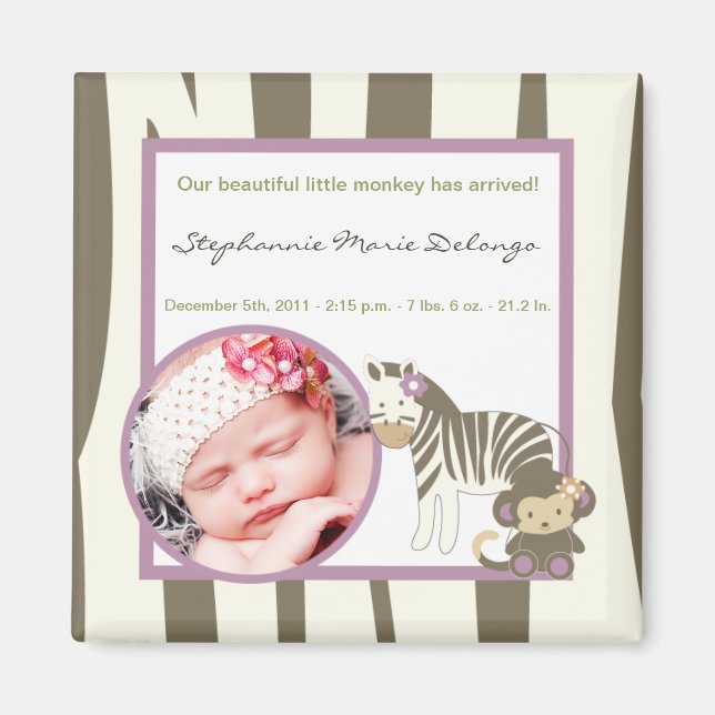 Magnet Jacana Girl 2"x2" Faire-part Zoo de la jung (Devant)