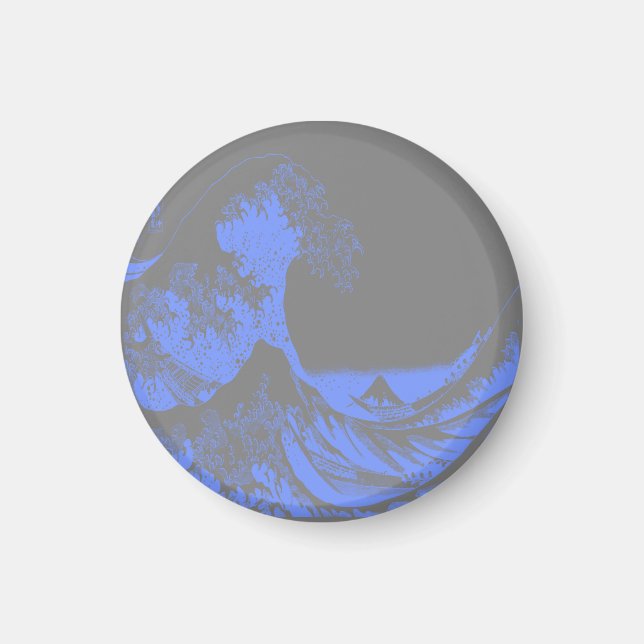 Magnet La Grande Vague Bleu & Gris (Devant)