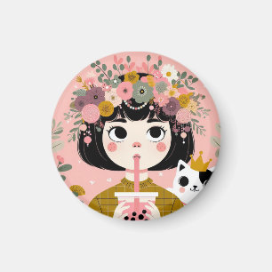Magnet La petite fille au bubble tea“