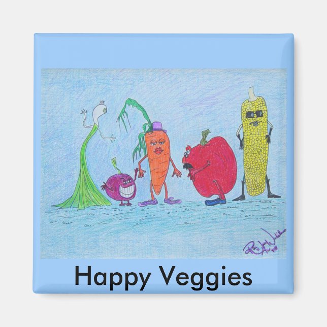 Magnet - Légumes heureux (Devant)