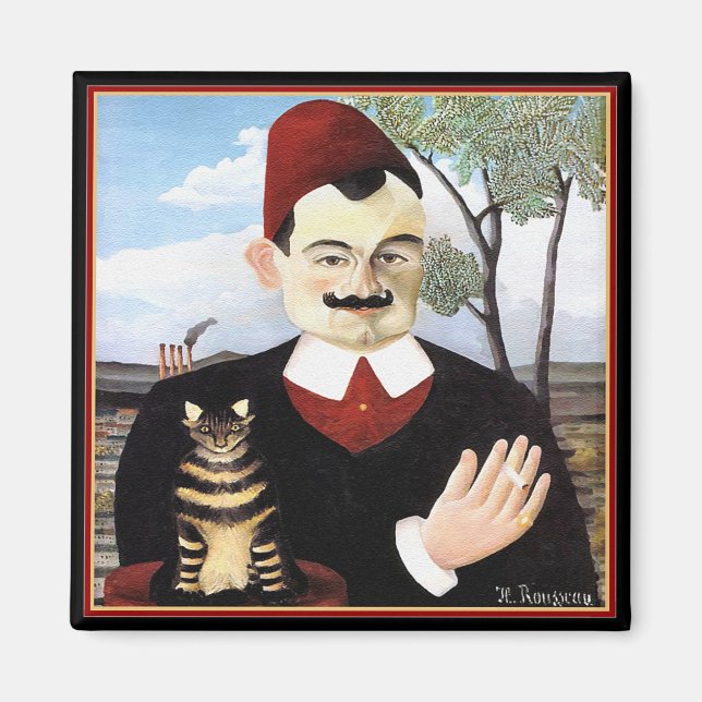 Magnet : "Man & Cat" de Henri Rousseau (Devant)