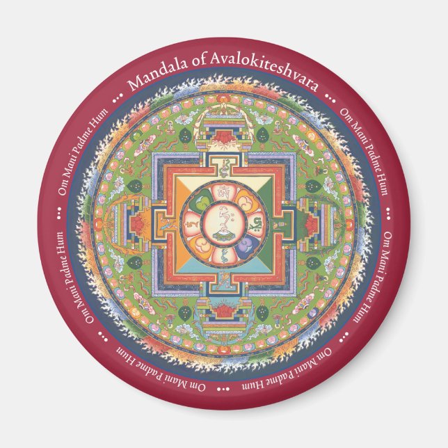 MAGNET Mandala de Chenrezig (Compassion) (Devant)