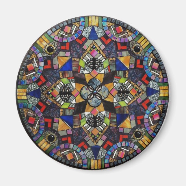 Magnet Mandala en mosaïque de verre (Devant)