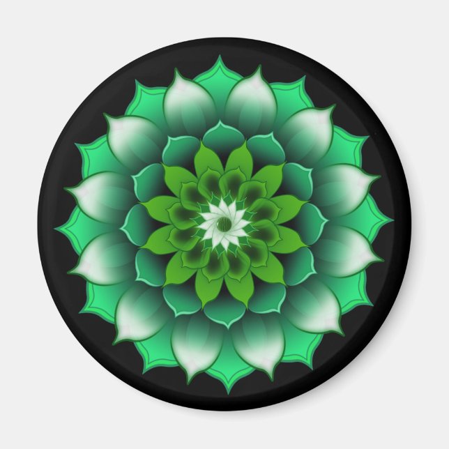 Magnet Mandala Feuilles verts (Devant)