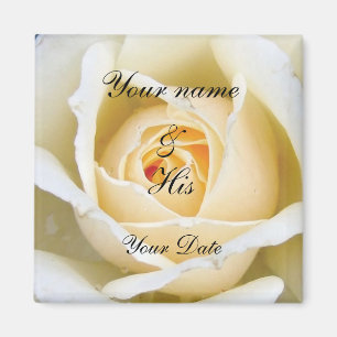 Magnet Mariage Rose blanche