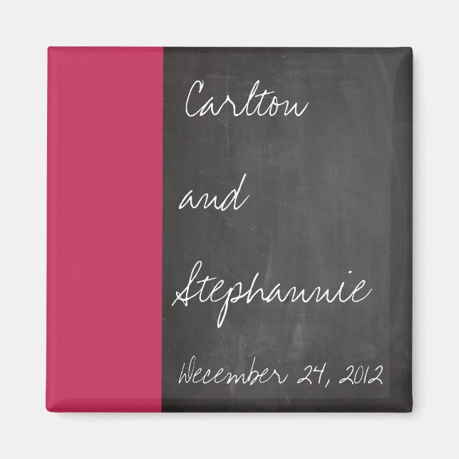 Magnet Mariage rose tableau noir (Devant)