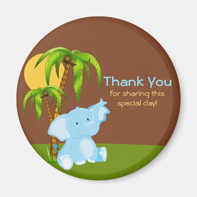 Magnet Merci Eléphant de la Jungle mignonne (Devant)