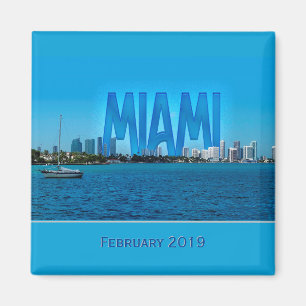 Magnet Miami Skyline (personnalisable)