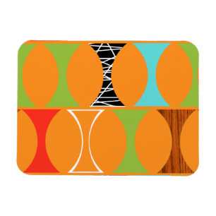 Magnet Motif orange moderne du milieu du siècle