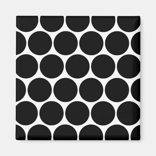 Magnet Motif Pois noir et blanc (Devant)