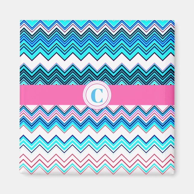 Magnet Motif ZigZag monogramme (Devant)