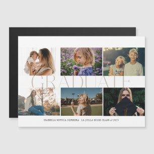 Magnet Multi-Photo Alors/Maintenant Faire-part